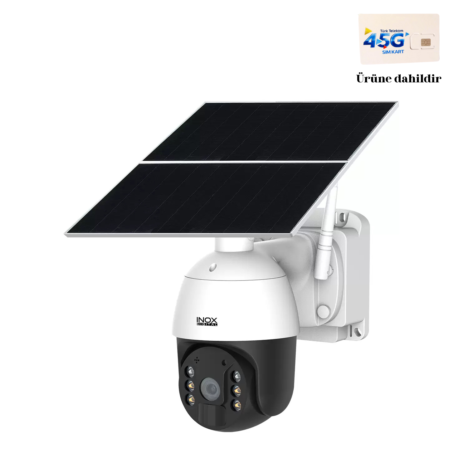 SIM Kartlı Güneş Enerjili Kamera 24 Saat Kayıt 4G PTZ 360 Derece Dönebilen PIR + Radar Hareket Sensörlü Kamera