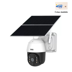 SIM Kartlı Güneş Enerjili Kamera 24 Saat Kayıt 4G PTZ 360 Derece Dönebilen PIR + Radar Hareket Sensörlü Kamera
