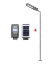 60W GÜNEŞ ENERJİLİ LAMBA + 3m. LAMBA DİREĞİ