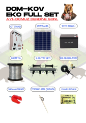 DOM-KOV Domuz Ayı Kovucu Set - Elektrikli Çit Sistemi - Güneş Panelli Set