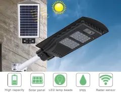 120W Solar Güneş Enerjili Sokak Lambası 6500K Beyaz Işık Sensörlü(Kumandalı) CT- 4691