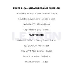 1kW TOPCON PAKET SİSTEM (PAKET 1)