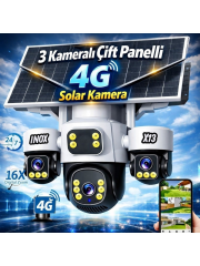INOX-X13 3LENS ESİM ÇİFT PANELLİ FULL RENKLİ 4G SOLAR KAMERA